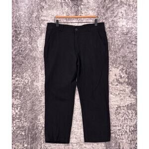 I Love Ugly Pants Large Mens Kobe Crop Black Cotton Linen Textured